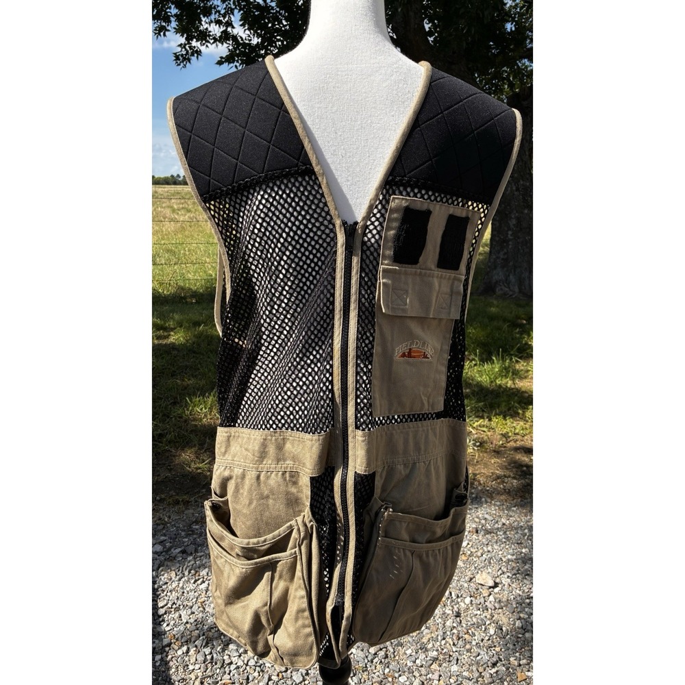 FIELDLINE Zip-Front Mesh Paneled Utility Trap Vest Hunting Fishing Men's M/L